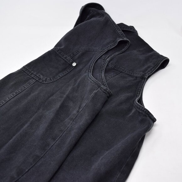 Venezia Jeans Denim Dress Women 18 Black Button Up Y2K LBD Goth Punk Rock Hippie - Picture 9 of 11